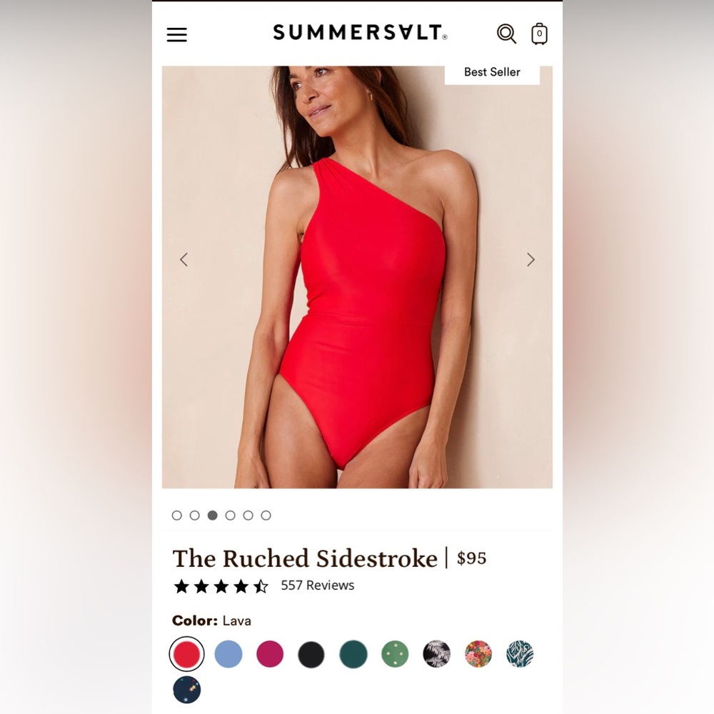 Sumersalt Ruched Sidestroke-Lava